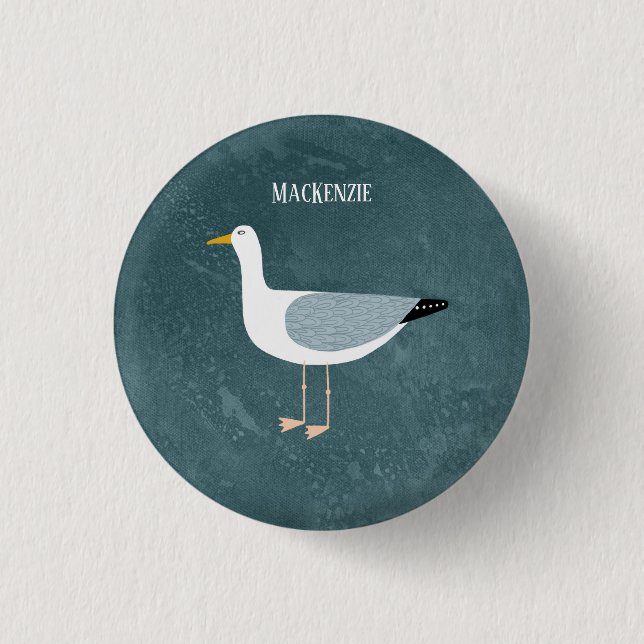 Cute Seagull Name 3 Cm Round Badge (Front)