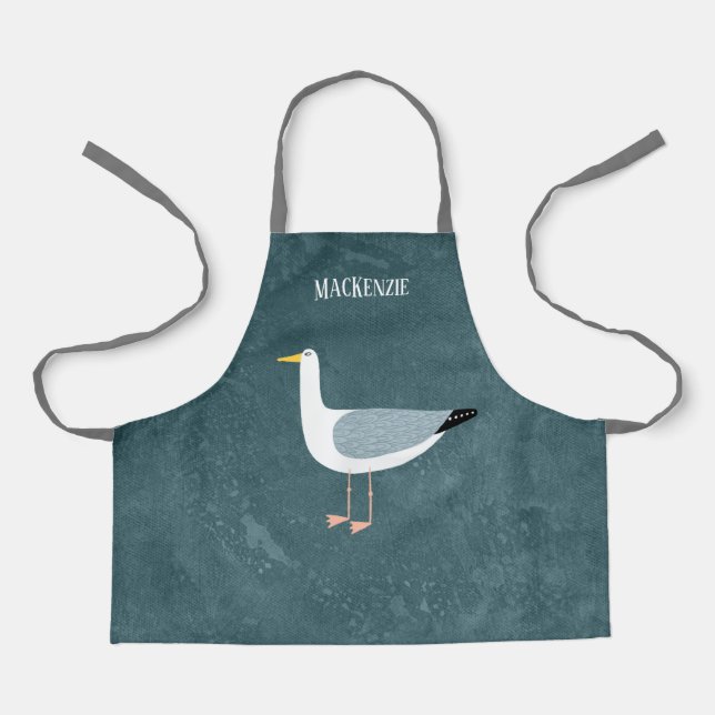 Cute Seagull Name Apron (Front)