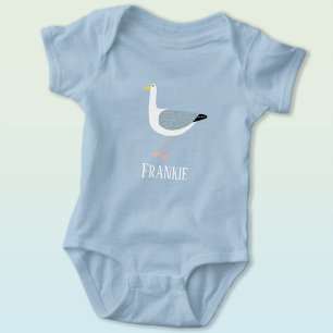 Cute Seagull Name Baby Bodysuit