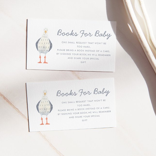 Cute Seagull Nautical Baby Shower Enclosure Card (Creator Uploaded)