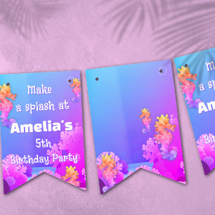 Cute Seahorse Birthday Party  Bunting