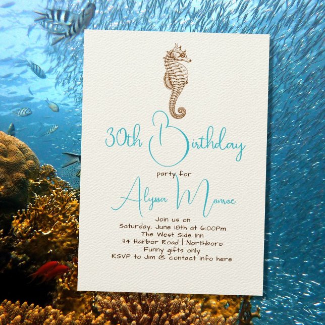 Cute Seahorse Birthday Party Invitations (Creator Uploaded)