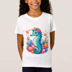 🐚 Cute Seahorse Gift For Beach And Sea Animal Kid T-Shirt
