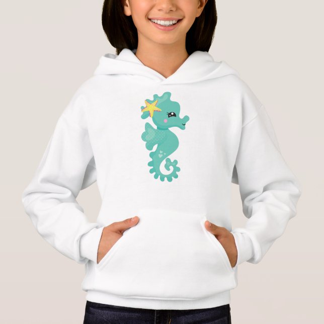 Cute Seahorse, Green Seahorse, Starfish, Hearts (Front)
