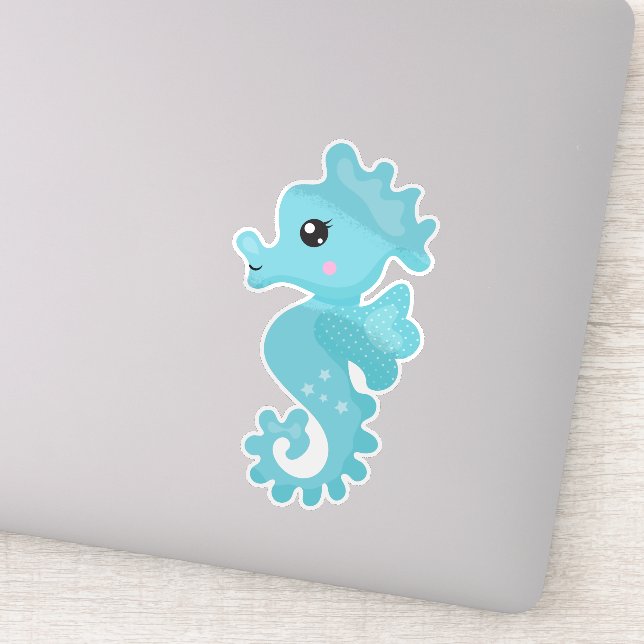 Cute Seahorse, Little Seahorse, Blue Seahorse (Detail)