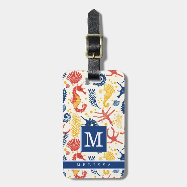 Cute Seahorse Luggage Tag (Front Vertical)