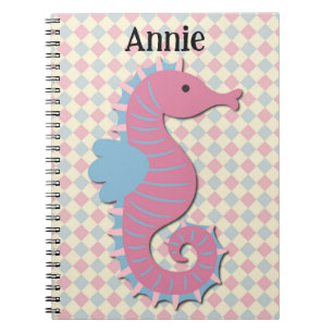 Cute Seahorse Personal Name Notebook Journal