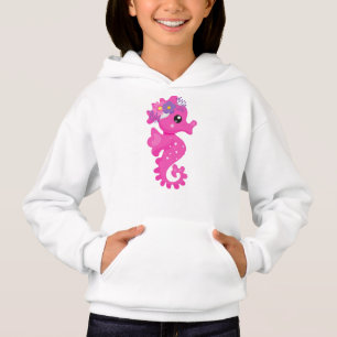 Cute Seahorse, Pink Seahorse, Flowers, Seashell