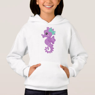 Cute Seahorse, Purple Seahorse, Ribbon, Stars