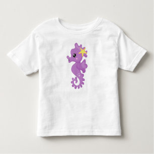 Cute Seahorse, Purple Seahorse, Starfish, Hearts Toddler T-Shirt