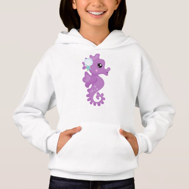 Cute Seahorse, Purple Seahorse, Starfish, Seashell (Front)