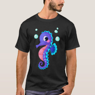 Cute Seahorse Sea Horse Vintage Design Seahorse  K T-Shirt