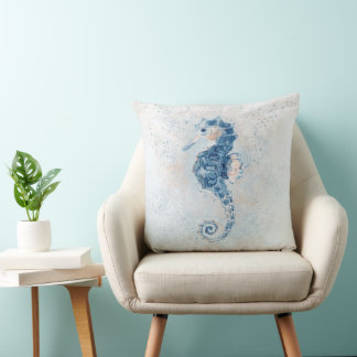 Cute Seahorse Splash Cushion