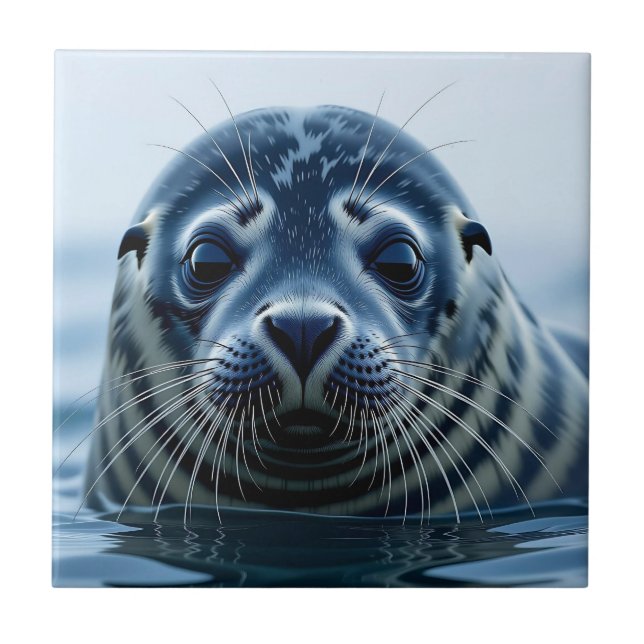 Cute Seal Close up Tile (Front)