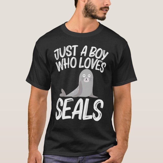 Cute Seal For Boys Kids Sea Lion Zoo Animal T-Shirt (Front)