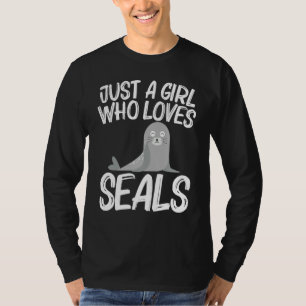 Cute Seal For Girls Kids Sea Lion Zoo Animal T-Shirt