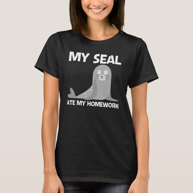 Cute Seal For Kids Boys Sea Lion Zoo Animal   T-Shirt (Front)