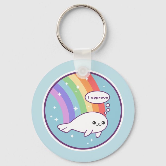 Cute Seal of Approval Key Ring (Front)