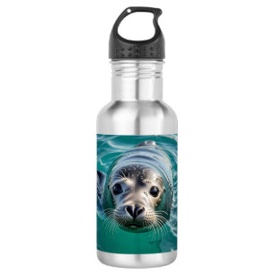 Cute Seal Sticking Head out of Water  532 Ml Water Bottle