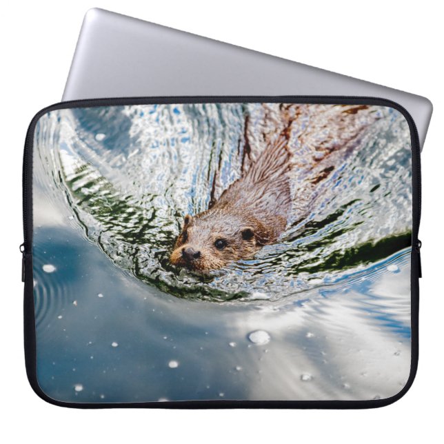 CUTE SEAL SWIMMING LAPTOP SLEEVE (Front)