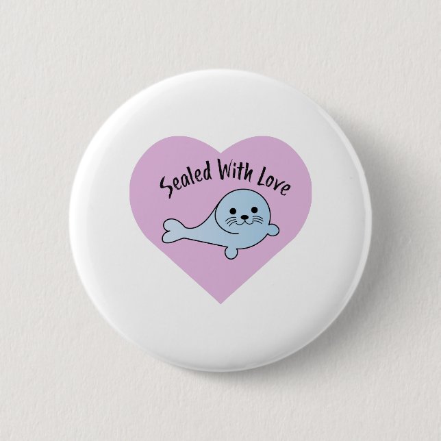 Cute Sealed with Love 6 Cm Round Badge (Front)