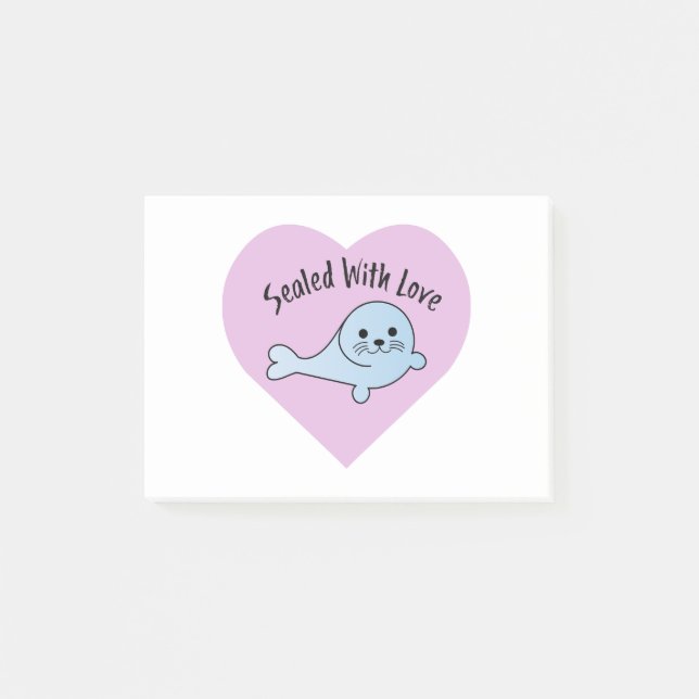Cute Sealed with Love Post-it Notes (Front)