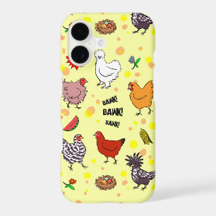 Cute seamless chickens pattern cartoon
