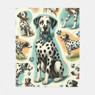 Cute Seamless Dalmatian Fleece Blanket