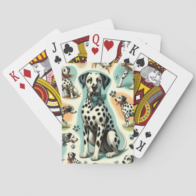 Cute Seamless Dalmatian Playing Cards (Back)