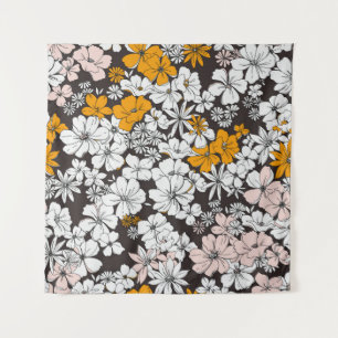 Cute Seamless Ditsy Floral Pattern. Colourful flow Tapestry