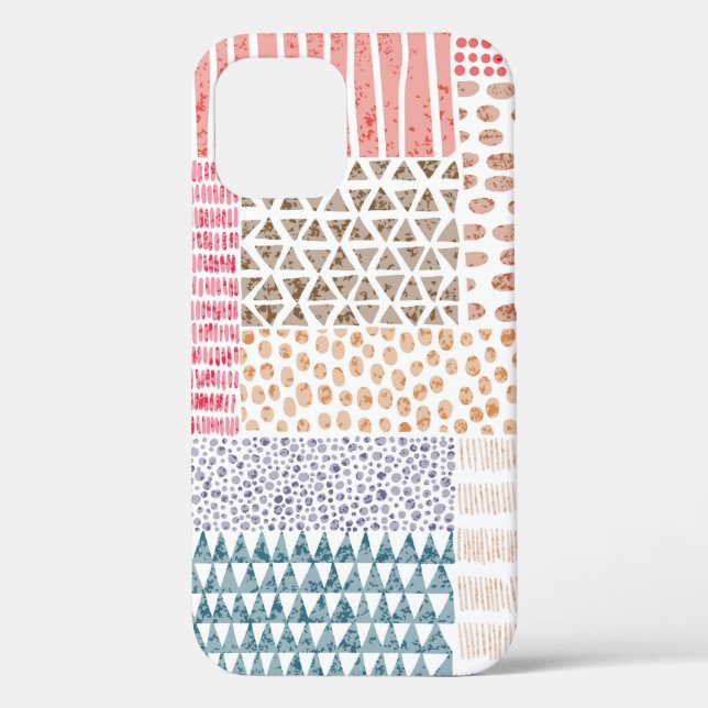 Cute seamless pattern in patchwork style. Simple d Case-Mate iPhone Case (Back)