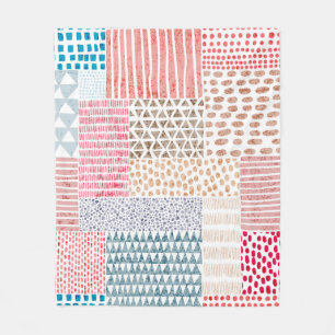 Cute seamless pattern in patchwork style. Simple d Fleece Blanket
