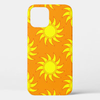 Cute seamless pattern of sun. Doodle hand drawn st