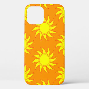 Cute seamless pattern of sun. Doodle hand drawn st iPhone 12 Case
