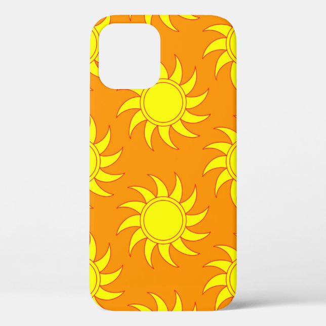 Cute seamless pattern of sun. Doodle hand drawn st Case-Mate iPhone Case (Back)
