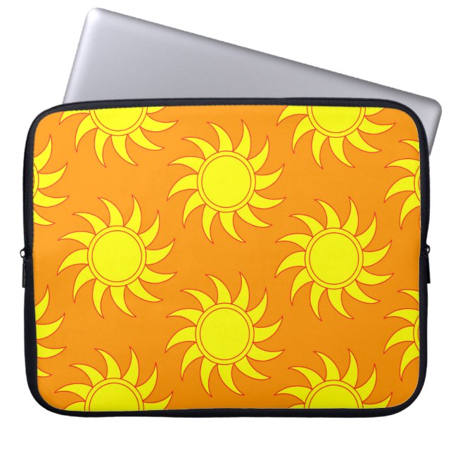 Cute seamless pattern of sun. Doodle hand drawn st Laptop Sleeve (Front)