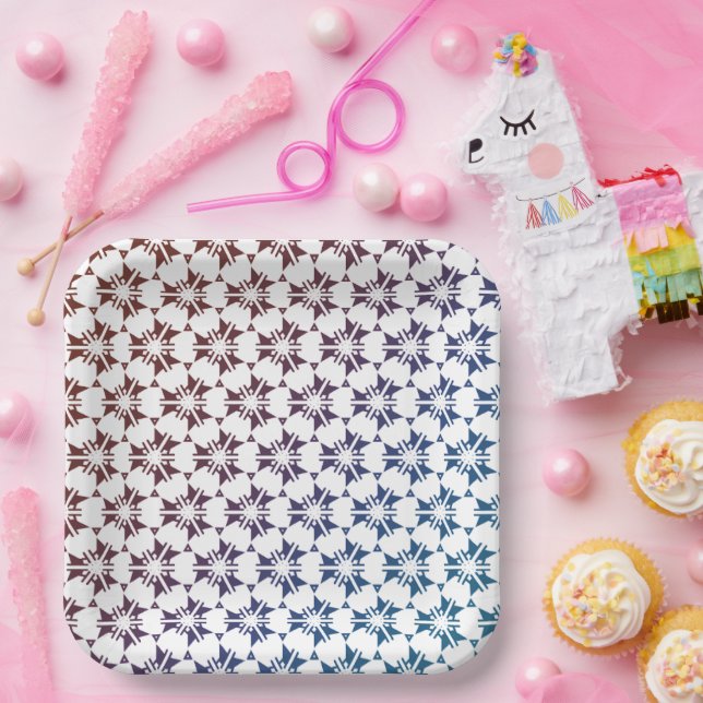 Cute seamless pattern party paper plate (Party)