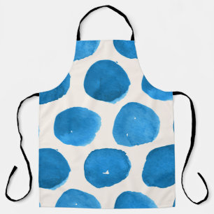 Cute seamless pattern with blue watercolor circles apron