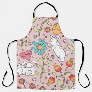 Cute seamless pattern with bunnies apron