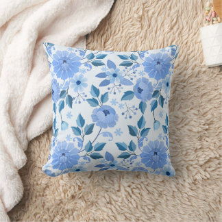cute Seamless pattern with flowers and leaves on b Cushion