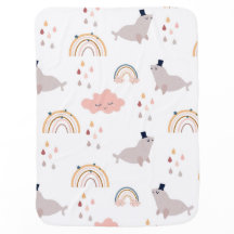 Cute Seamless Sea Lions Baby Blanket