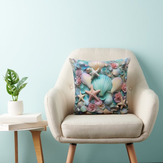 Cute seashell pattern beach house style  cushion (Chair)