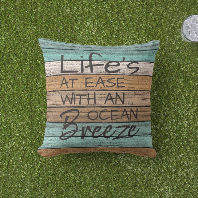 Cute Seaside Beachy Summer Quote Art Cushion (Grass)