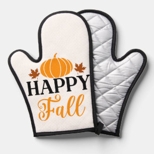 Cute Seasonal Happy Fall Pumpkin Baking  Oven Mitt