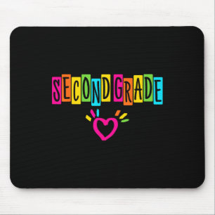 Cute Second Grade Heart First Day Of School Girls Mouse Pad