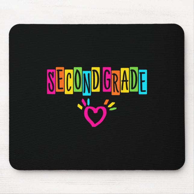 Cute Second Grade Heart First Day Of School Girls  Mouse Pad (Front)