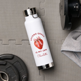 Cute Second Grade is my jam Back to School Teacher Water Bottle