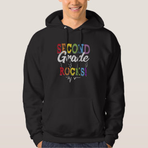 Cute Second Grade Rocks Team 2nd Grade Teacher Stu Hoodie
