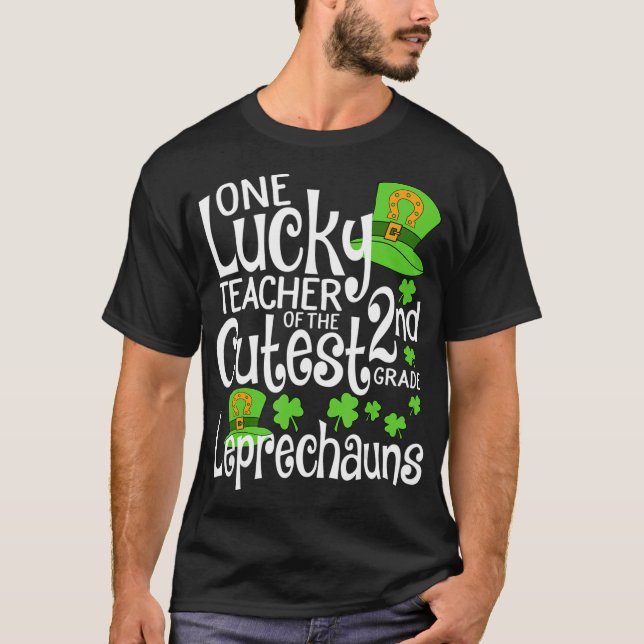 Cute Second Grade St Patricks Day Teacher T-Shirt (Front)
