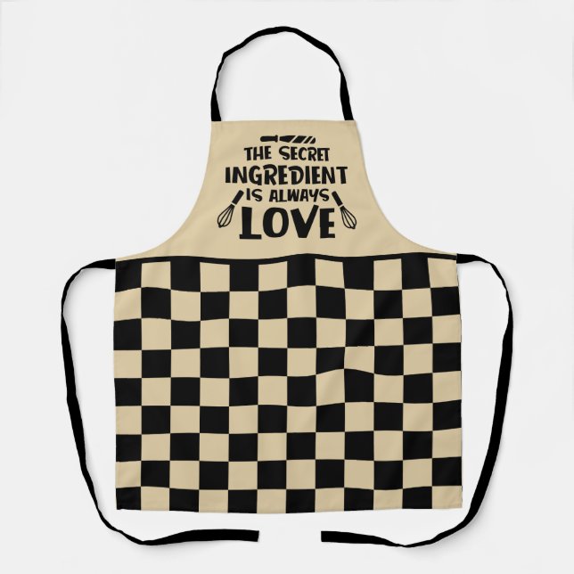 Cute secret ingredient love word art  apron (Front)